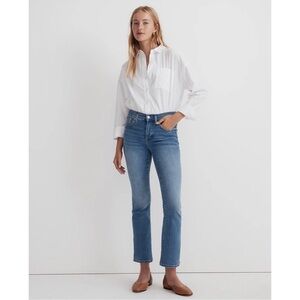 NWT Madewell Kick Out Crop Jeans Mather Wash Light Blue